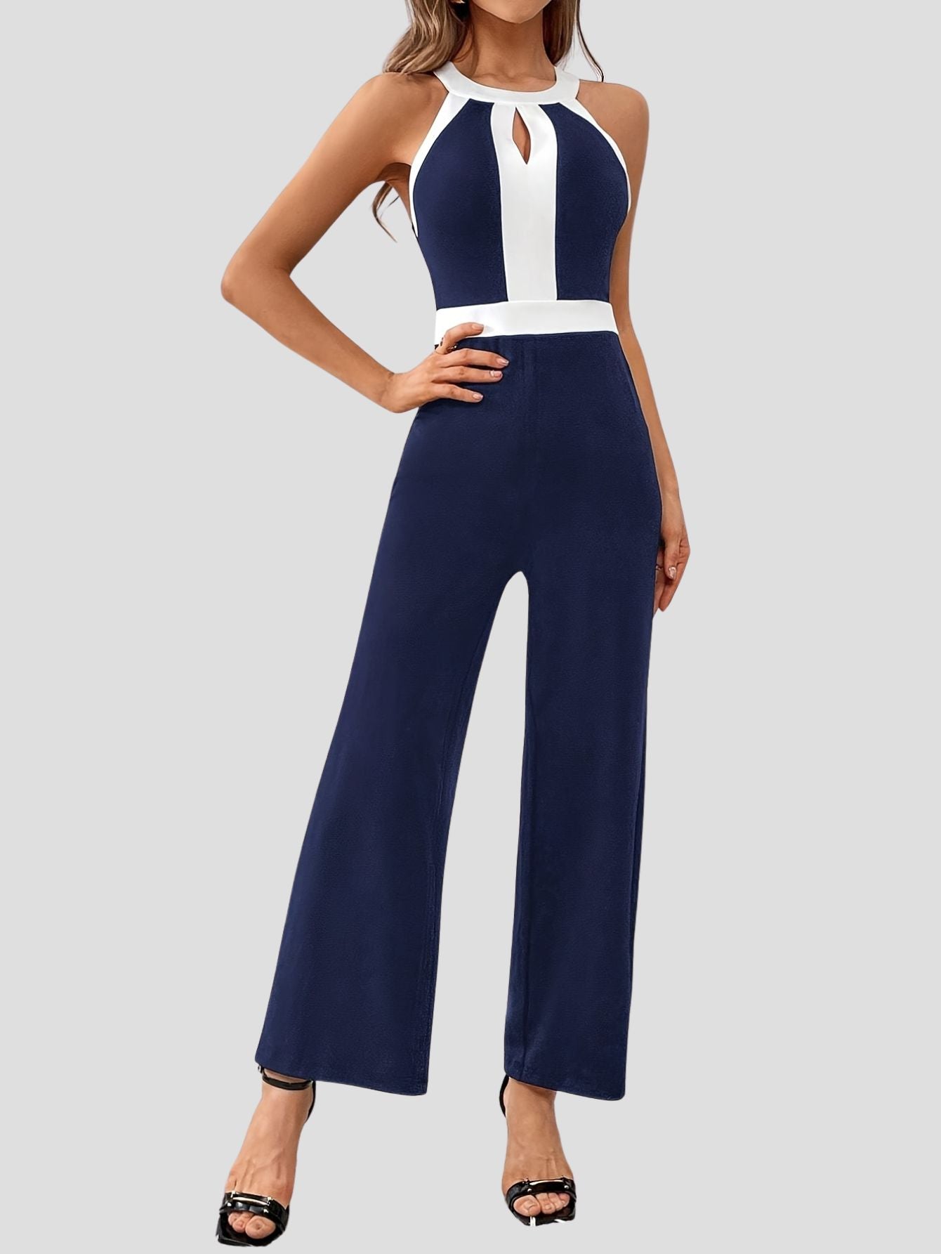 Sleeveless Round Neck Wide-Leg Jumpsuit