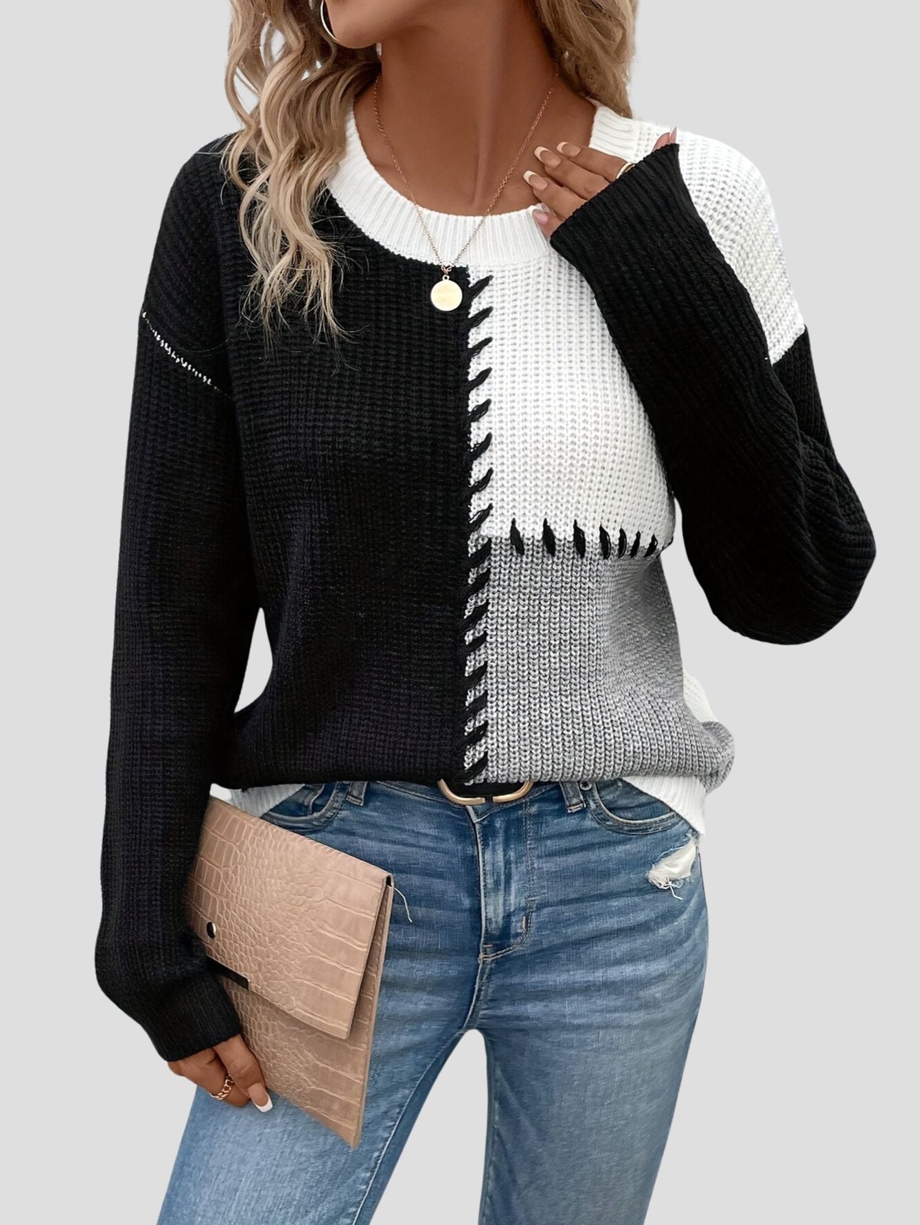 Women's Color Block Sweater