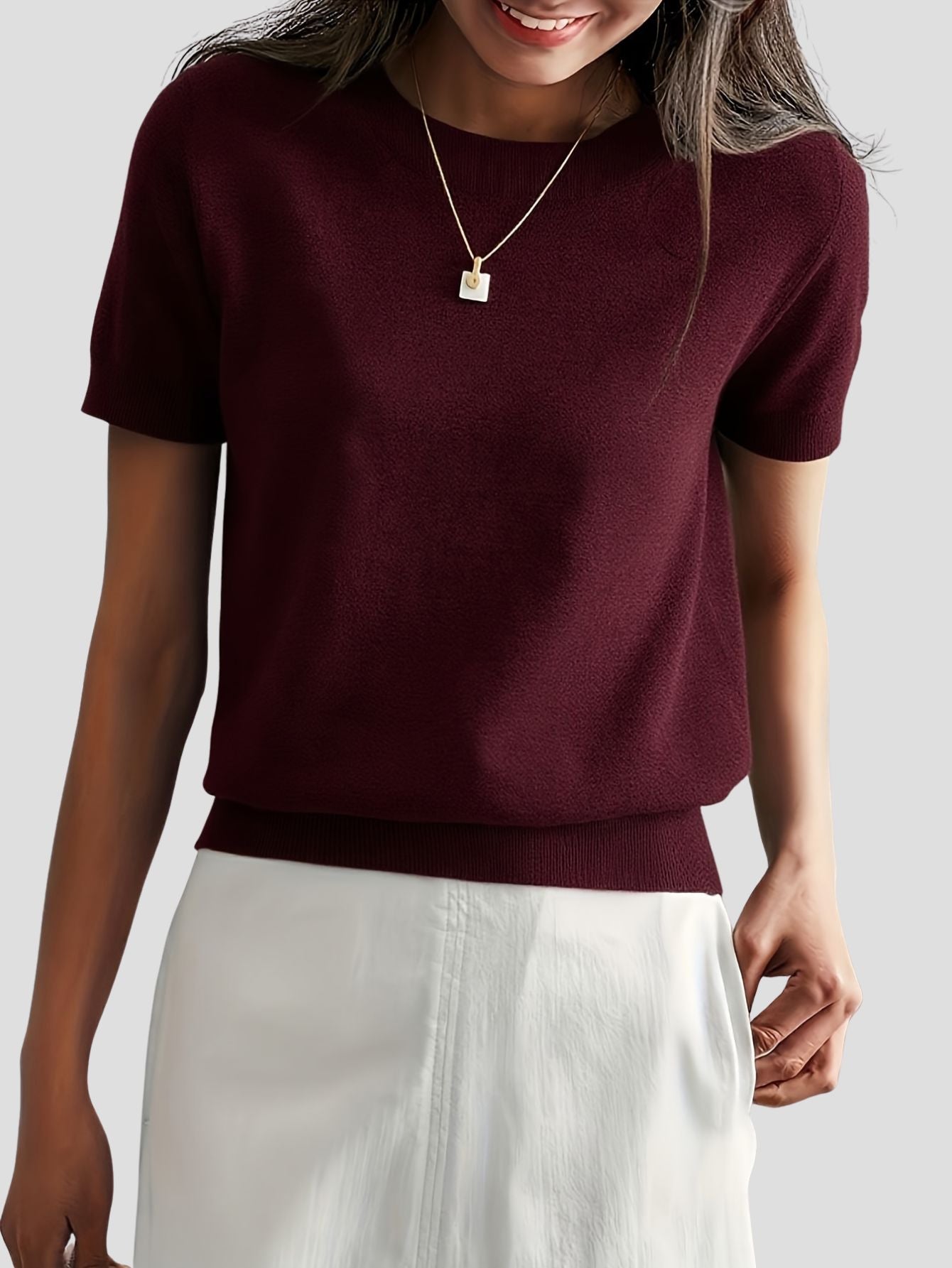Soft Stretch Knit T-Shirt