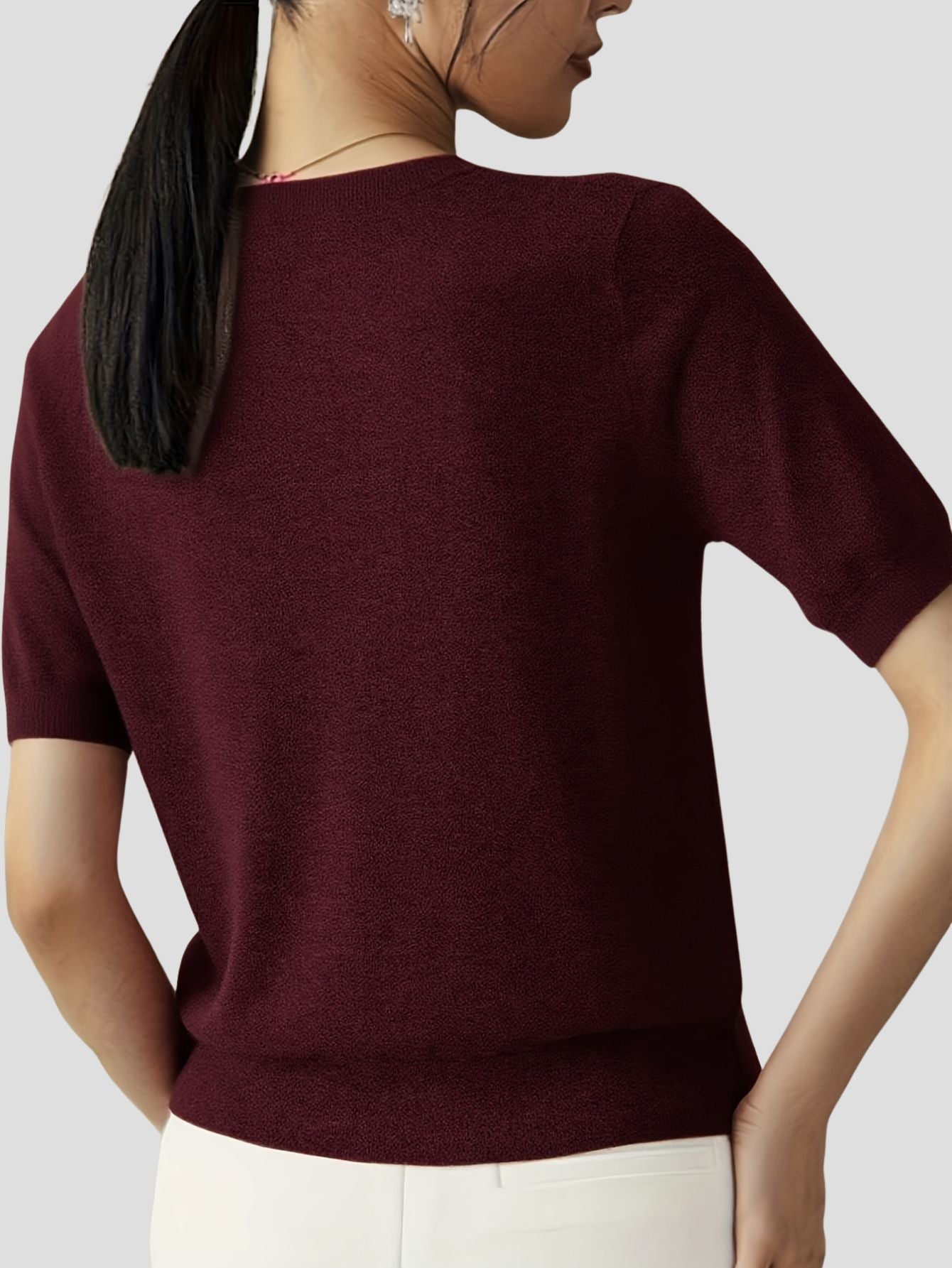 Soft Stretch Knit T-Shirt
