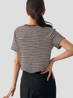 Elegant Striped Crew Neck T-Shirt
