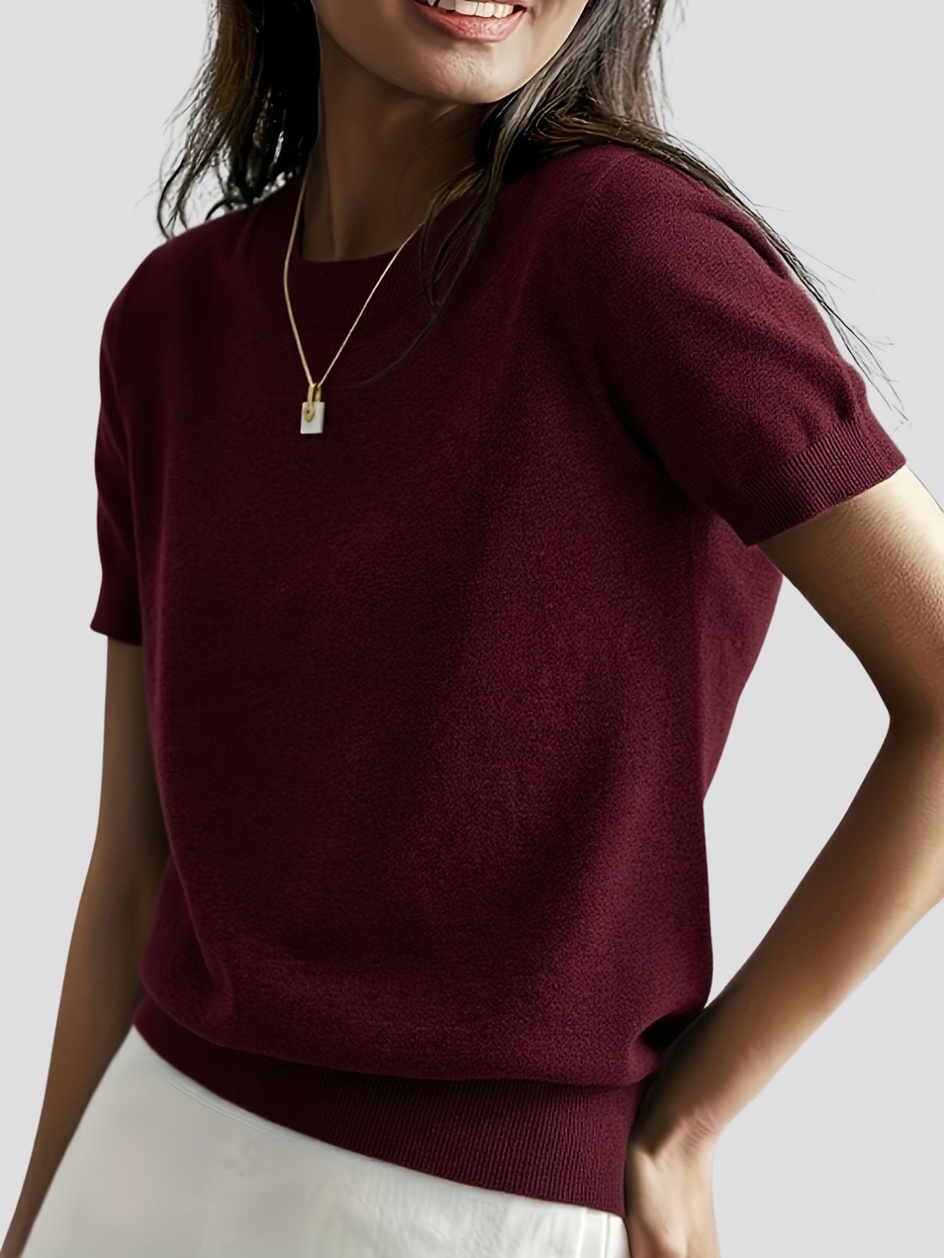 Soft Stretch Knit T-Shirt
